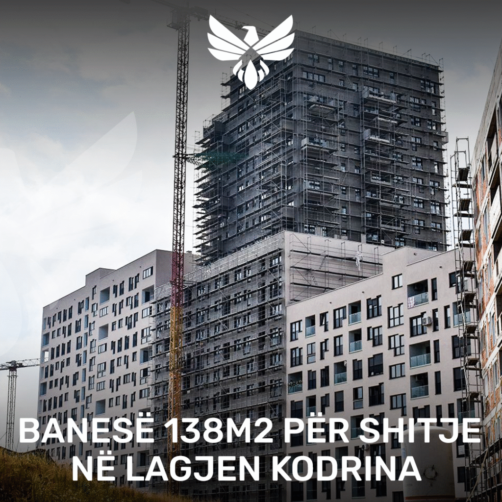 Ofrohet për shitje banesa me sipërfaqe neto 138m², me lokacion te Rruga C, në Lagjen Kodrina, ndërtim nga Tregtia.